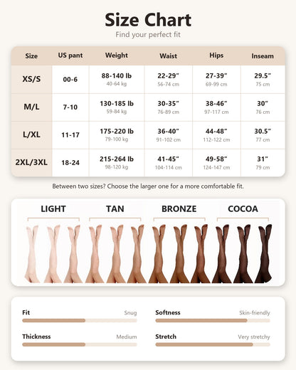 FauxBare Fleece-Lined Sheer Tights