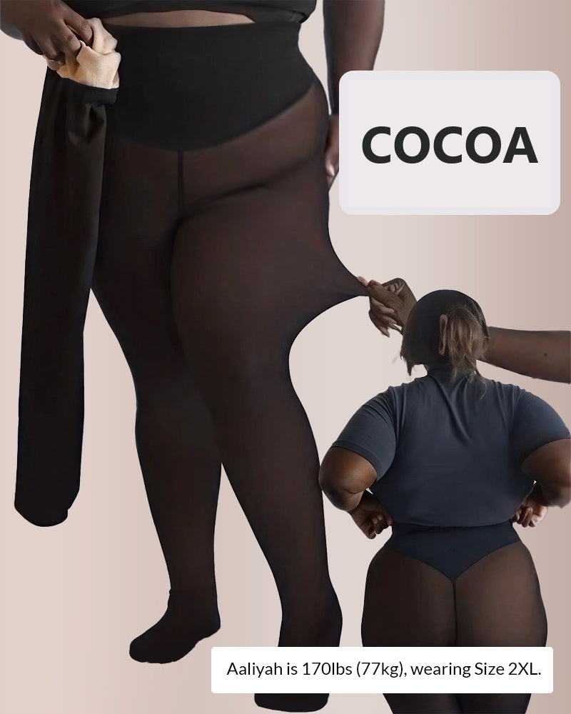 FauxBare Fleece-Lined Sheer Tights