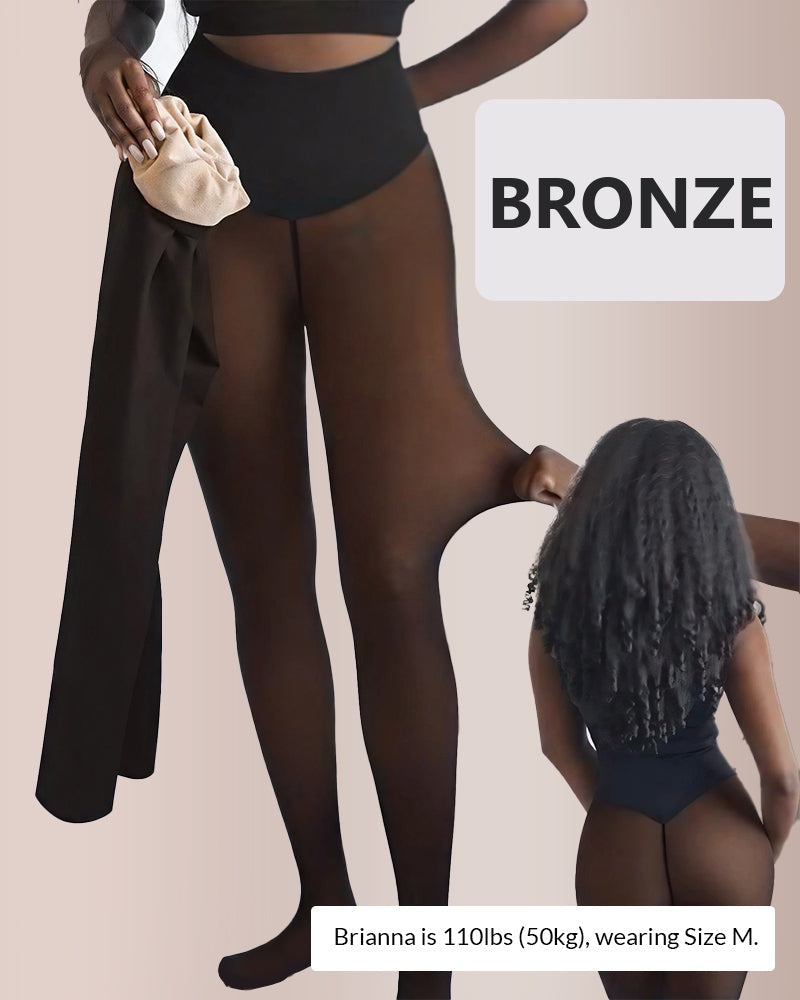FauxBare Fleece-Lined Sheer Tights