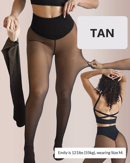 FauxBare Fleece-Lined Sheer Tights