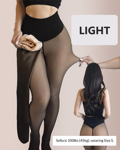 FauxBare Fleece-Lined Sheer Tights