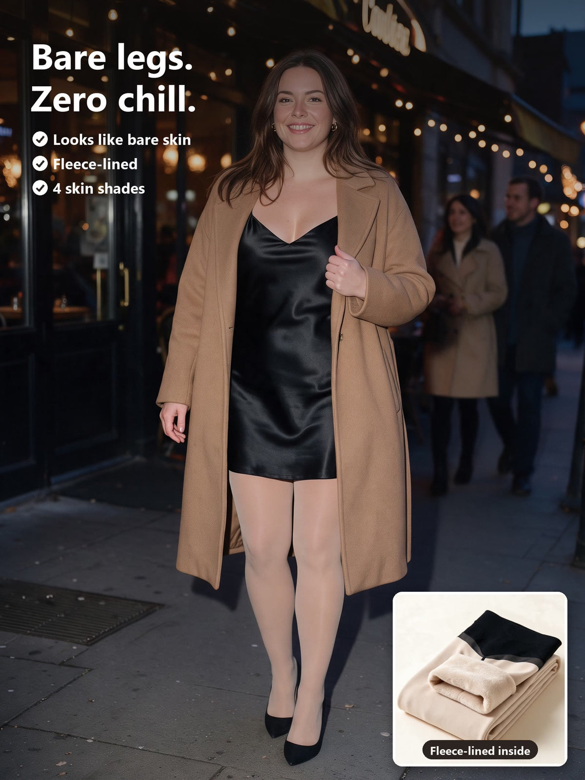 FauxBare Fleece-Lined Sheer Tights
