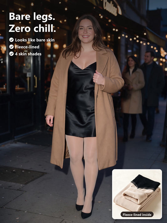 FauxBare Fleece-Lined Sheer Tights