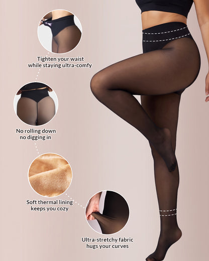 FauxBare Fleece-Lined Sheer Tights